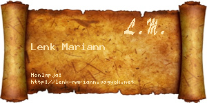 Lenk Mariann névjegykártya