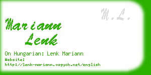 mariann lenk business card